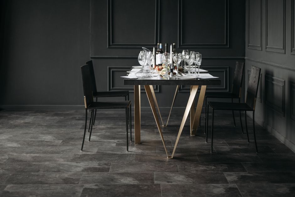 Eettafel opstelling showroom